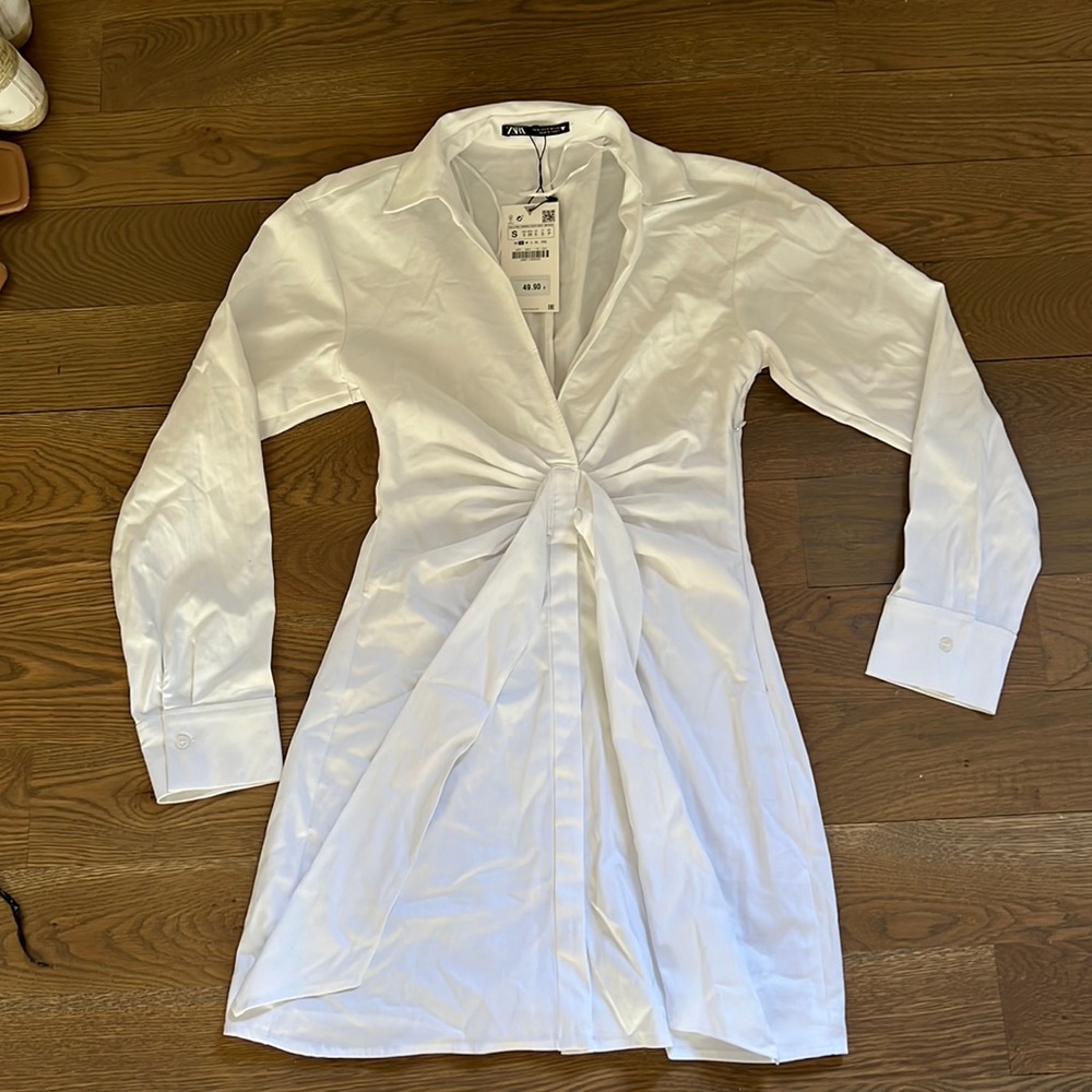 White poplin dress